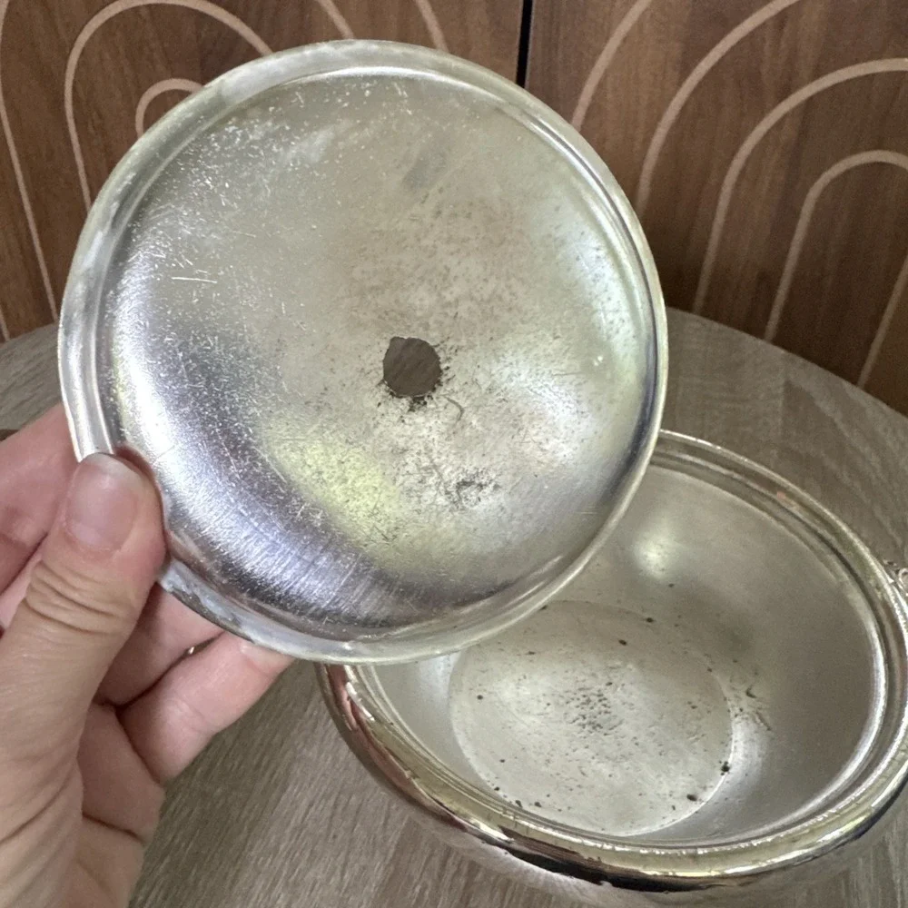 Vintage Pelton Bros Quadruple Plate Silver-plated Domed Butter Dish, Floral Etch